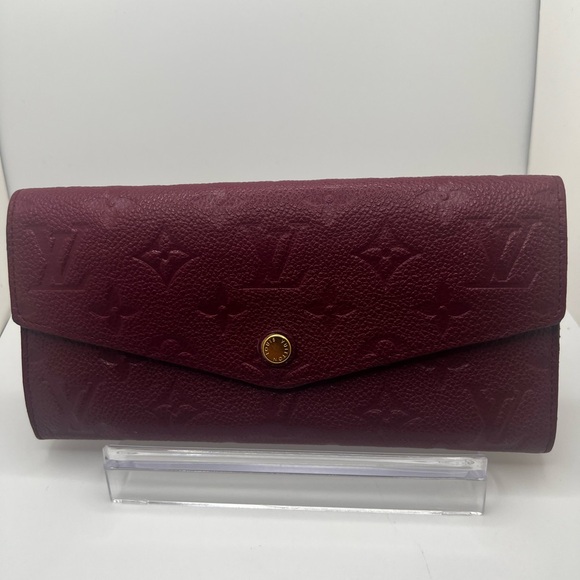 GUC Louis Vuitton Monogram Empreinte Burgundy Curieuse Wallet - Picture 2 of 11
